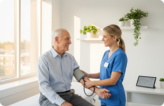 Nurse providing preventive care